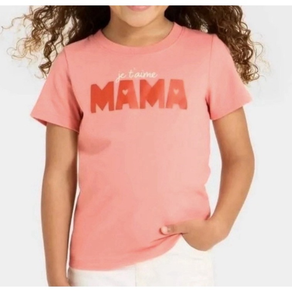 LOT OF 10 -Cat & Jack Girls Shirts "Je t'aime Mama" Mixed Sizes 18m-5T Wholesale